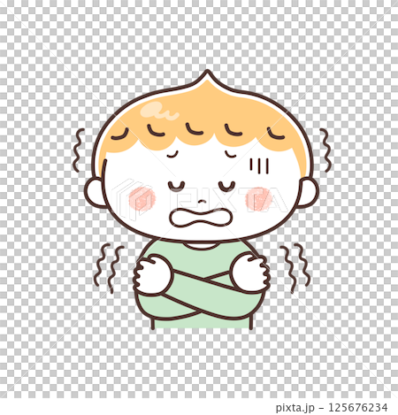 一個顫抖的男孩的插圖 一個顫抖的男孩的插圖 125676234