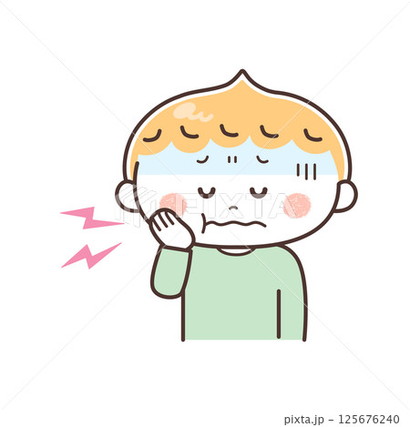 歯が痛い男の子のイラスト 歯が痛い男の子のイラスト 125676240