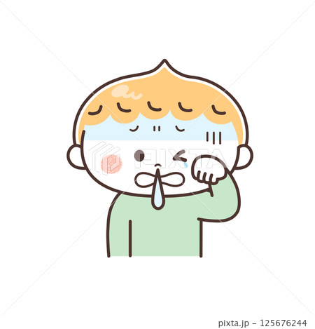 具合の悪い男の子のイラスト 具合の悪い男の子のイラスト 125676244