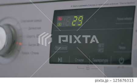 The Display on the Digital Control Panel of a Washing Machine for enhanced functionality The Display on the Digital Control Panel of a Washing Machine for enhanced functionality 125676313