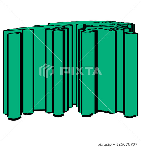 手書き_香港_ベクター素材_アイソメトリックイラスト 125676707