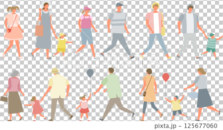 休日の通行人セット 休日の通行人セット 125677060