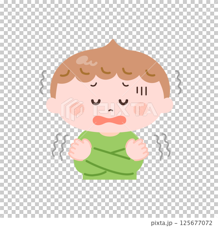 一個顫抖的男孩的插圖 125677072