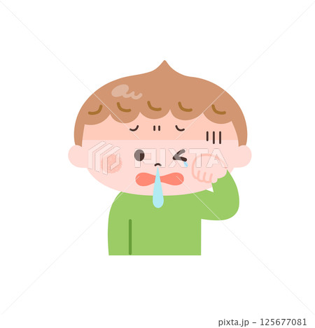 具合の悪い男の子のイラスト 125677081