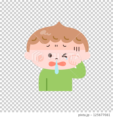 具合の悪い男の子のイラスト 125677081