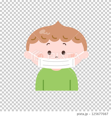 マスクをしている男の子のイラスト 125677087