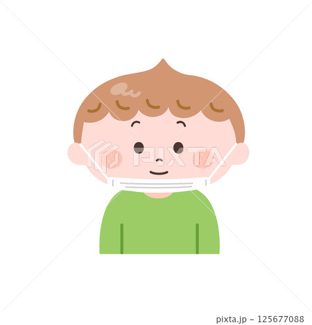あごマスクの男の子のイラスト 125677088