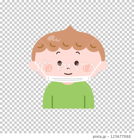 あごマスクの男の子のイラスト 125677088