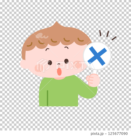 Illustration of a boy giving a thumbs up 125677090