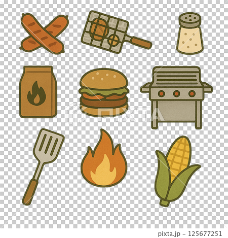 燒烤的插圖集 125677251