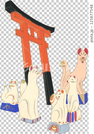 日本の郷土玩具　お稲荷さん 125677548