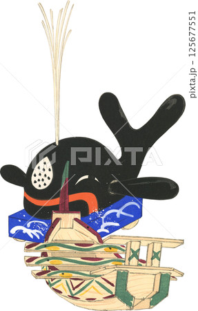 日本の郷土玩具 長崎の鯨 茨城の宝船 日本の郷土玩具 長崎の鯨 茨城の宝船 125677551