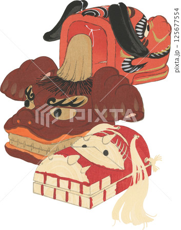 日本の郷土玩具 獅子頭 日本の郷土玩具 獅子頭 125677554