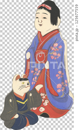 日本の郷土玩具 高松の張子 住吉の招き猫 日本の郷土玩具 高松の張子 住吉の招き猫 125677559