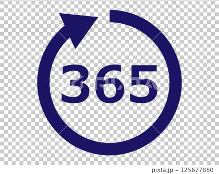 365日のアイコン（年中無休のマーク） 125677880