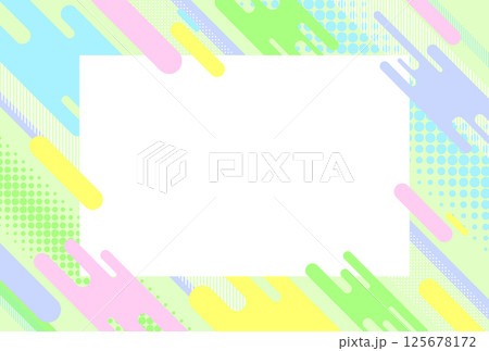 背景素材 緑 青 水色  幾何学的な模様 パステル カラフル タイトル フレーム バックグラウンド 125678172