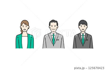 人物 ビジネスマンのイメージ ベクターイラスト表情セット素材 125678423