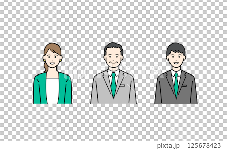 人物 ビジネスマンのイメージ ベクターイラスト表情セット素材 125678423