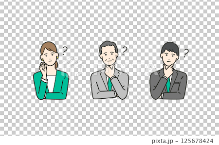 Person Worried businessman's facial expression Vector illustration set material Person Worried businessman's facial expression Vector illustration set material 125678424
