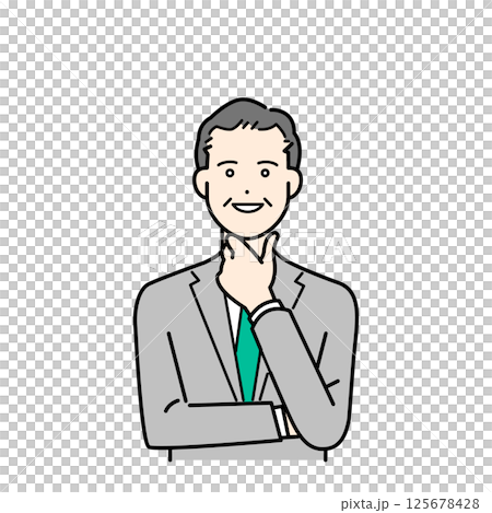 表情鮮明的經理50多歲的商人向量插圖素材 125678428