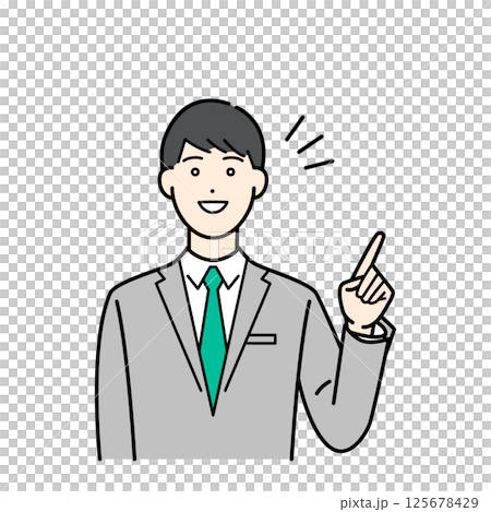 明るい表情の若手ビジネスマン ベクターイラスト素材 125678429