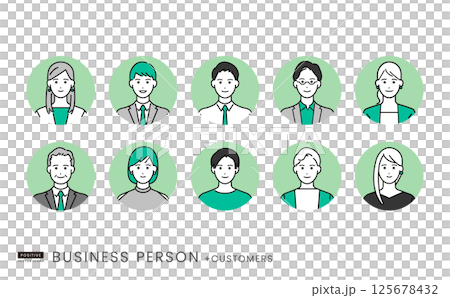 ビジネスシーンで役に立つシンプルなベクターアイコンイラストセット 125678432