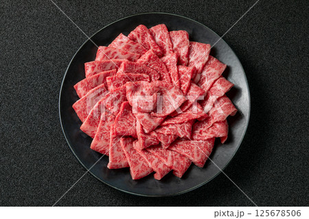 牛肉 黒毛和牛 ロース肉 スライス 牛肉 黒毛和牛 ロース肉 スライス 125678506