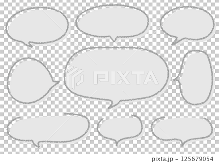 Crayon material hand-drawn balloon set 125679054