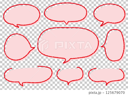 Crayon material hand-drawn balloon set 125679070