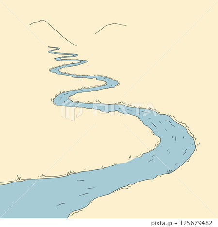 Winding River Landscape 125679482
