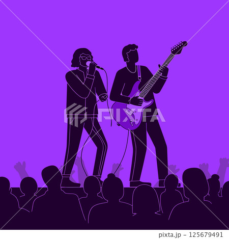 Band Performing Live on Stage 125679491