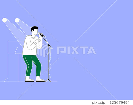 Man Giving a Speech on Stage Man Giving a Speech on Stage 125679494
