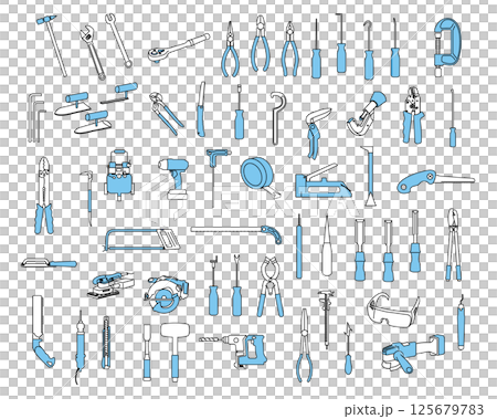Tool illustration set material Tool illustration set material 125679783
