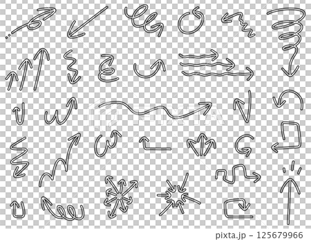 A set of simple outlined arrows 125679966