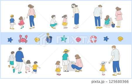 夏親子海遊びセット 125680366