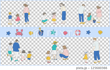 夏親子海遊びセット 125680366