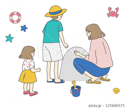 夏海砂遊び家族 夏海砂遊び家族 125680371