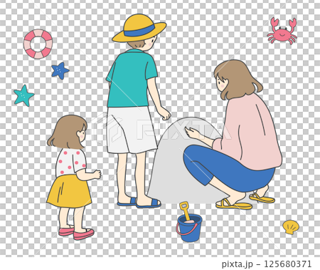 夏海砂遊び家族 夏海砂遊び家族 125680371