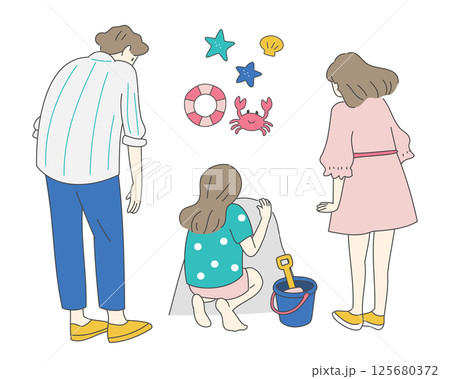 夏海家族砂遊び 125680372