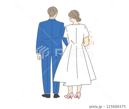 結婚式新郎新婦後姿 125680375