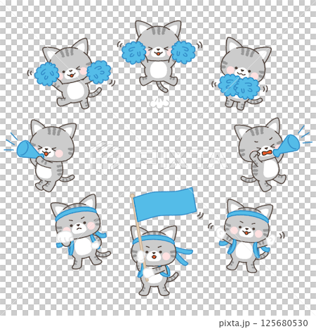 虎斑貓藍隊啦啦隊套裝 虎斑貓藍隊啦啦隊套裝 125680530