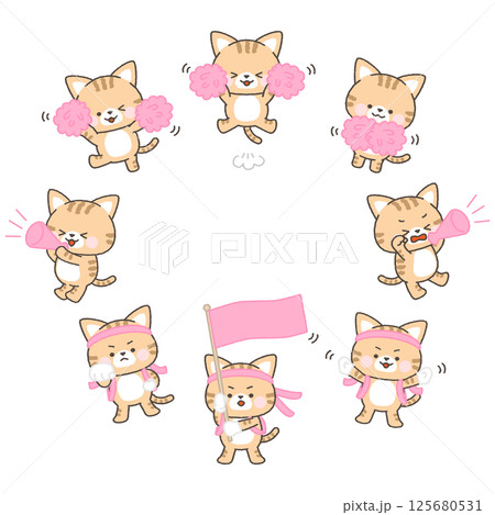 茶トラねこの桃組応援団セット 125680531