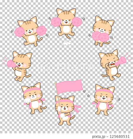 棕色虎斑貓桃子組啦啦隊套裝 125680531