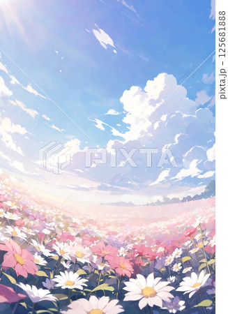 花が咲き乱れる春の高原 花が咲き乱れる春の高原 125681888