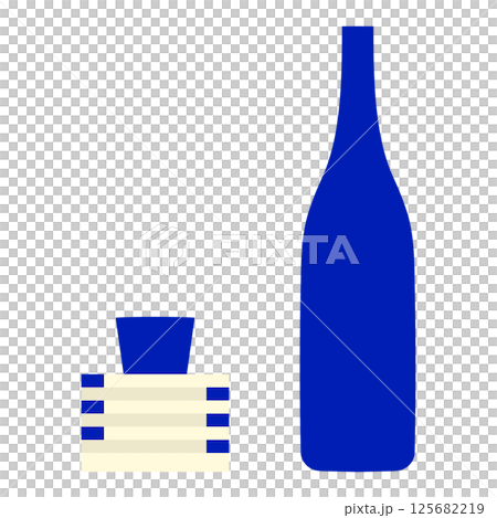 One liter bottle of sake 125682219
