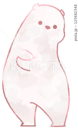 腕組みをして立っているしろくま(赤色) 125682348