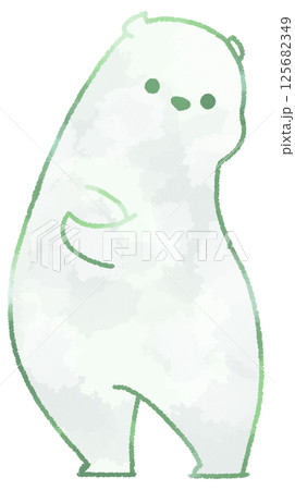 腕組みをして立っているしろくま(緑色) 125682349