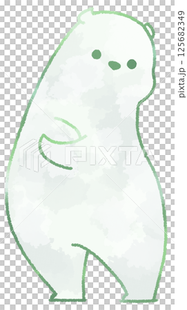 腕組みをして立っているしろくま(緑色) 125682349
