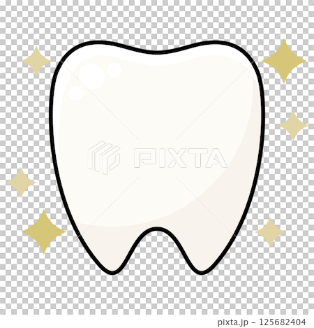 Vector illustration of a healthy tooth without cavities Vector illustration of a healthy tooth without cavities 125682404