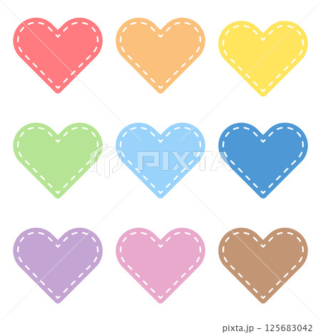A Set of Heart-Shaped Dashed Line Labels 125683042